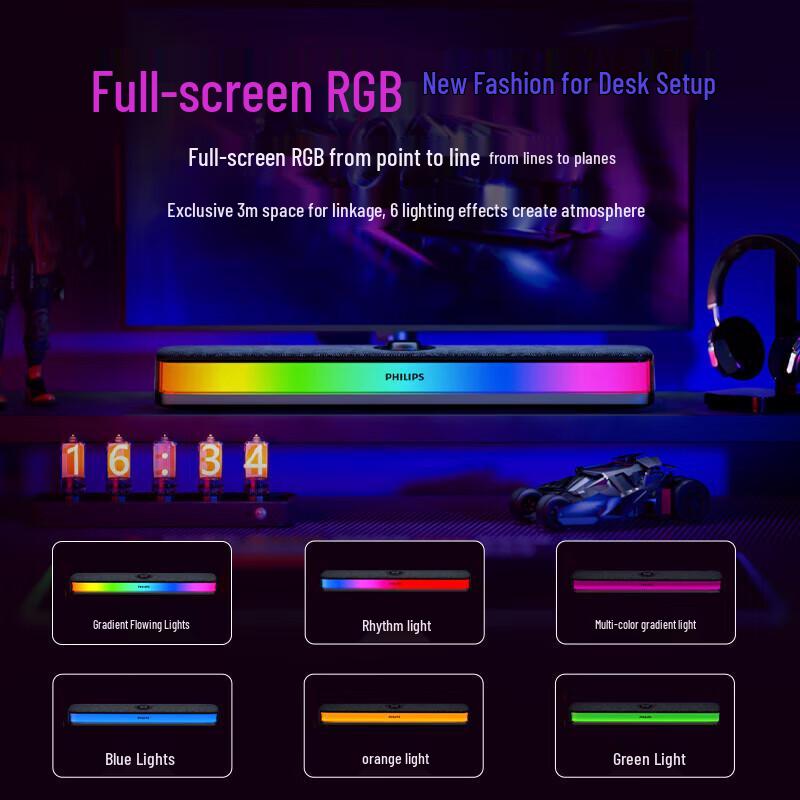 Philips SPA6109 Bluetooth Gaming Speaker with Ambient Light