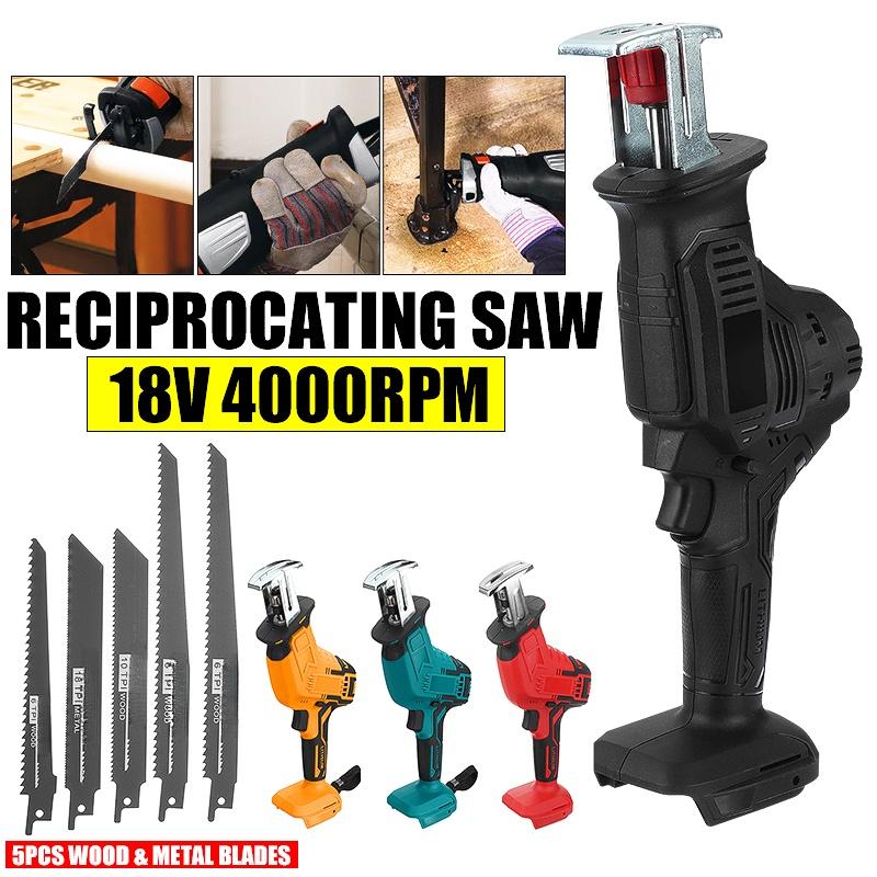 Cordless Reciprocating Saw Metal Wood Cutting Machine 18V Portable Electric Saw Woodworking Cutters