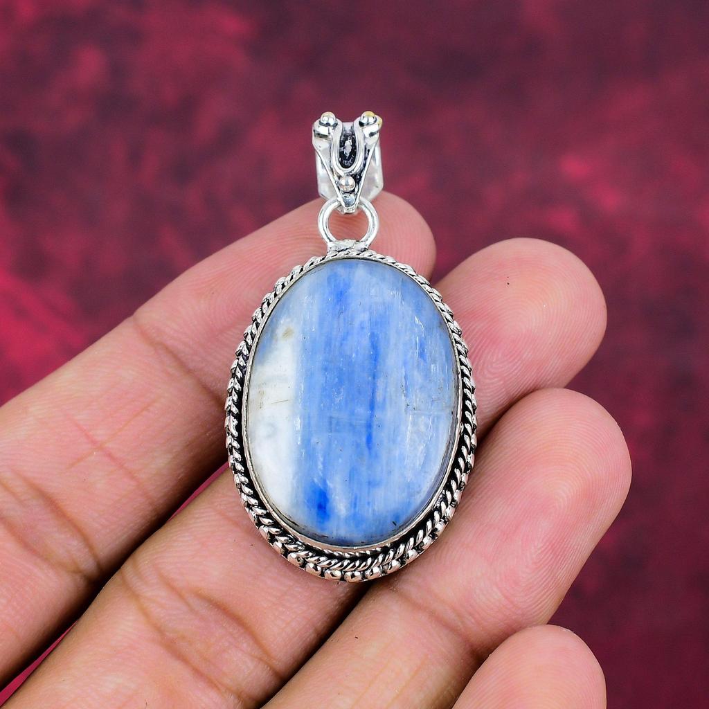 Pendentif en argent sterling massif 925 avec kyanite, bijoux pendentif en pierres précieuses faites à la main, cadeaux pour femme, pendentif tout neuf