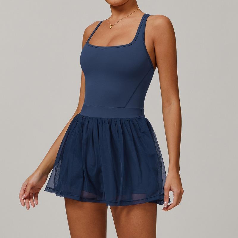 Zechuang Fake Two-piece Environmentally Friendly Recycled Dress Mesh Yarn Breathable and Quick-drying Sports Running Anti-light Tennis Skirt