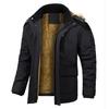 Men's Plus Size Hooded Winter Cotton Jacket with Fur Collar