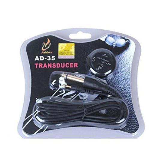 AD-35 Piezo Contact Type Pickup with Removable Pickup and Volume Control for Guitar, Ukulele, Violin, Mandolin, Banjo, Cello, and More