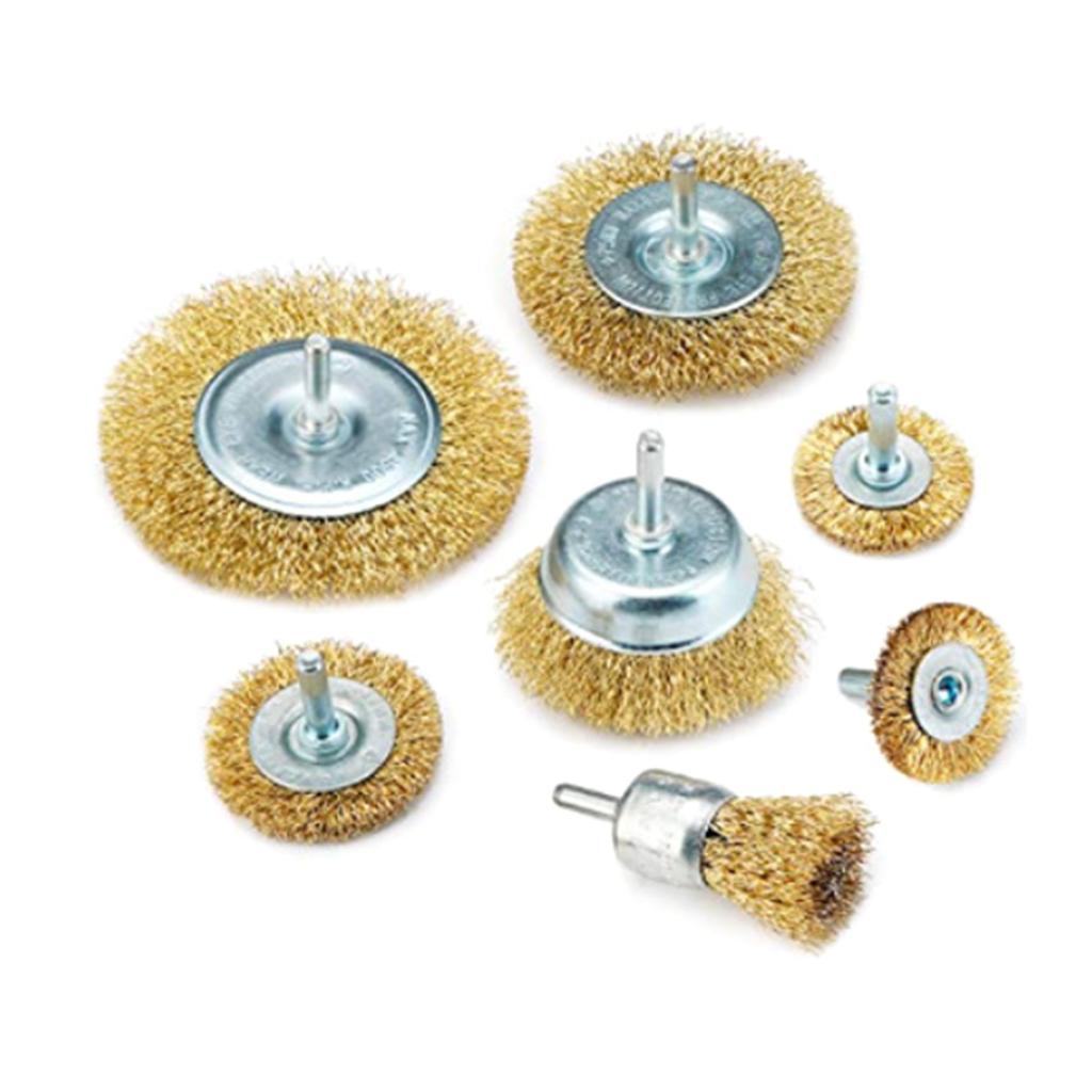 7Pcs Wire Brush Wheel Cup Brush Set for Drill Die Grinder Abrasive Tools Wire Brush Drill Tool Polishing Rust Removal
