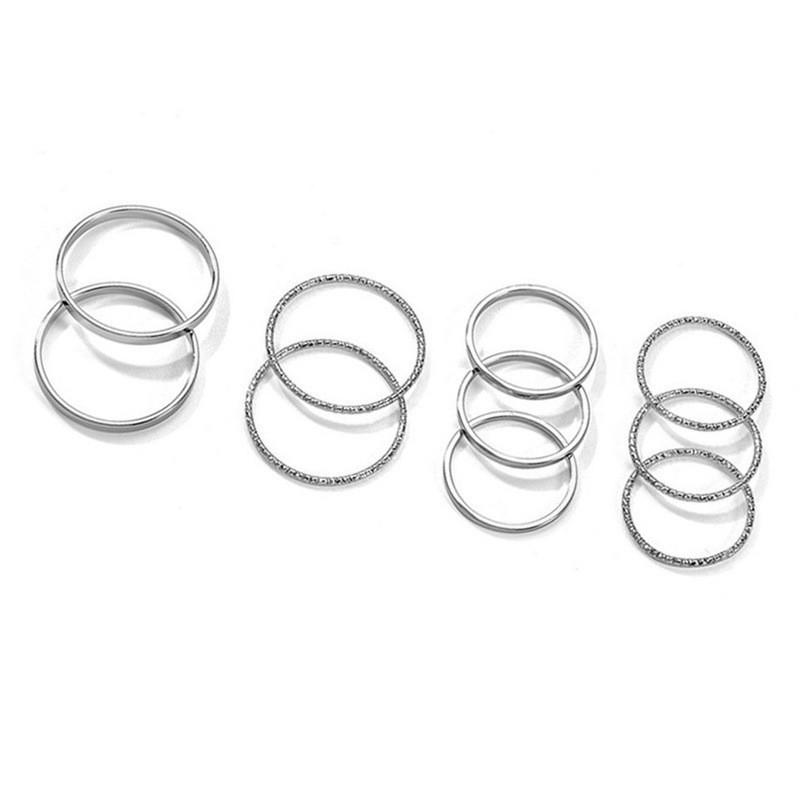 Simple Cross-Border Ten-Piece Ring Set: Thin Personality Index Finger Rings for Women