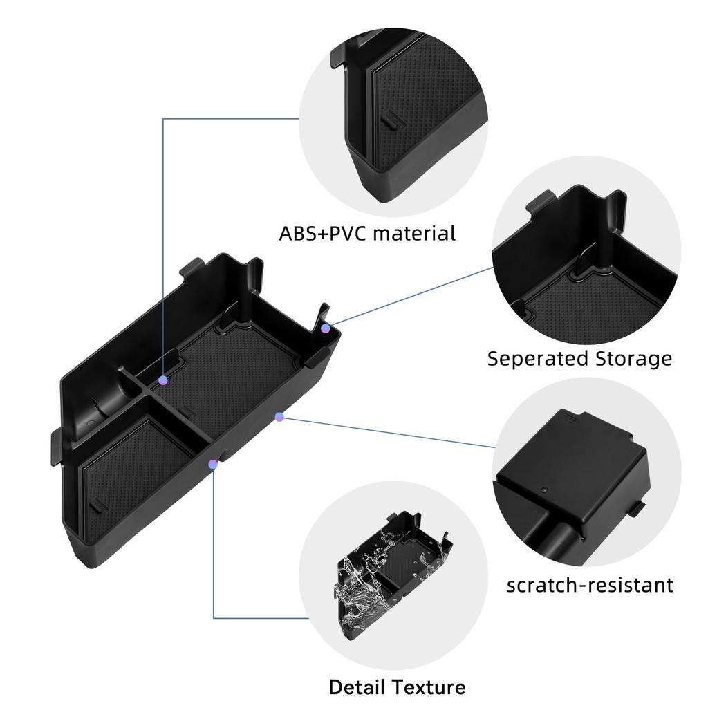 Para Volkswagen VW Jetta 2020-2025 Consola Central Reposabrazos Caja de Almacenamiento Bandeja Organizadora Accesorios Interiores de Coche Negro