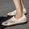 Fashion Hollow Out Leather Commute Casual Driving Shoes Quality Classic Baotou Sandals Summer Outdoor Walking Breathable Men's Sandals