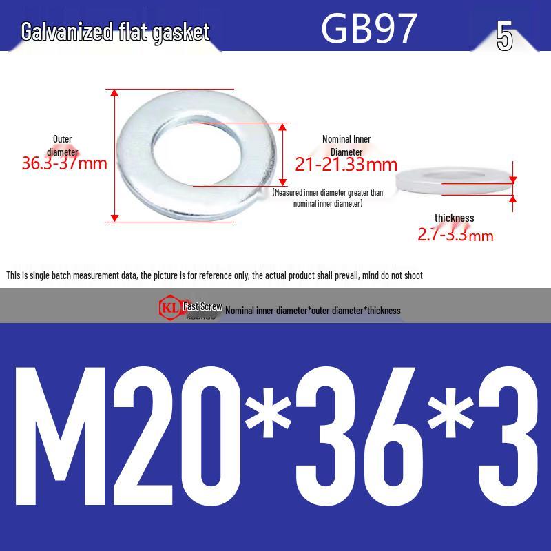Galvanized Hex Nuts, Flat Washers, Spring Washers in M2-M48, Blue and White Zinc Coated
