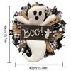 40cm Halloween Wreath Decorations Large Scary Halloween Plush Ghost Garland Holiday Decor Horror Wreath Front Door Wall Ornament