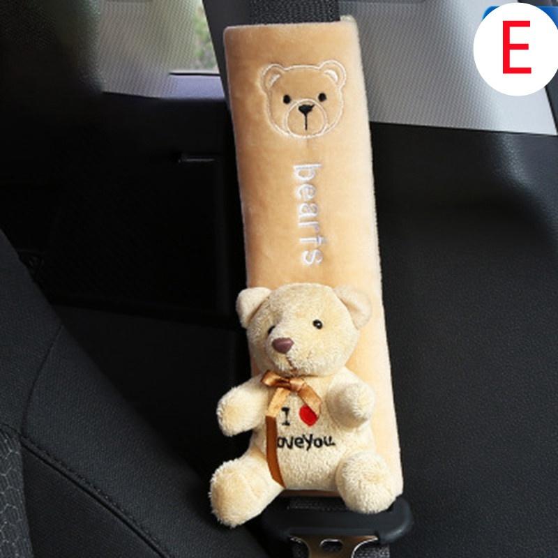 Comfortable Soft Car Seat Cover Cute Animal Pink Cat Auto Seat Belts Covers Plush Shoulder Car Accessories