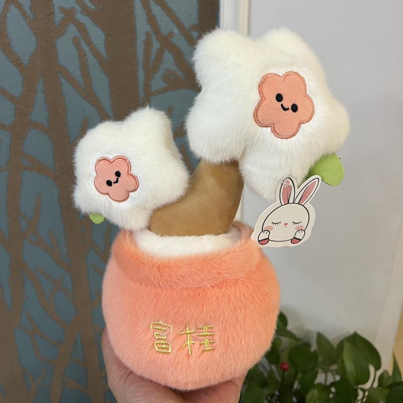 Plush Plant Decor With Emotive Tree Figurine For Home And Gift Use