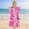 Custom Name Pink Panther Stylish Digital Printing Beach Towel Quick‑Drying Absorbent Blanket for Beach Pool Gym Travel