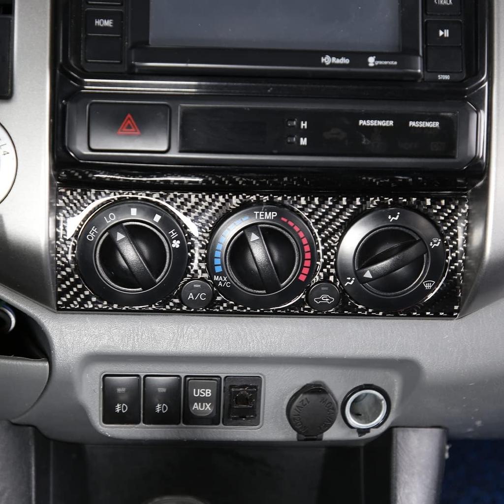 Soft Carbon Fiber Car Center Control Air Conditioning Adjustable Trim Sequins Stickers Trim Fit For Toyota Tacoma 2006 2007 2008 2009 2010 2011 2012