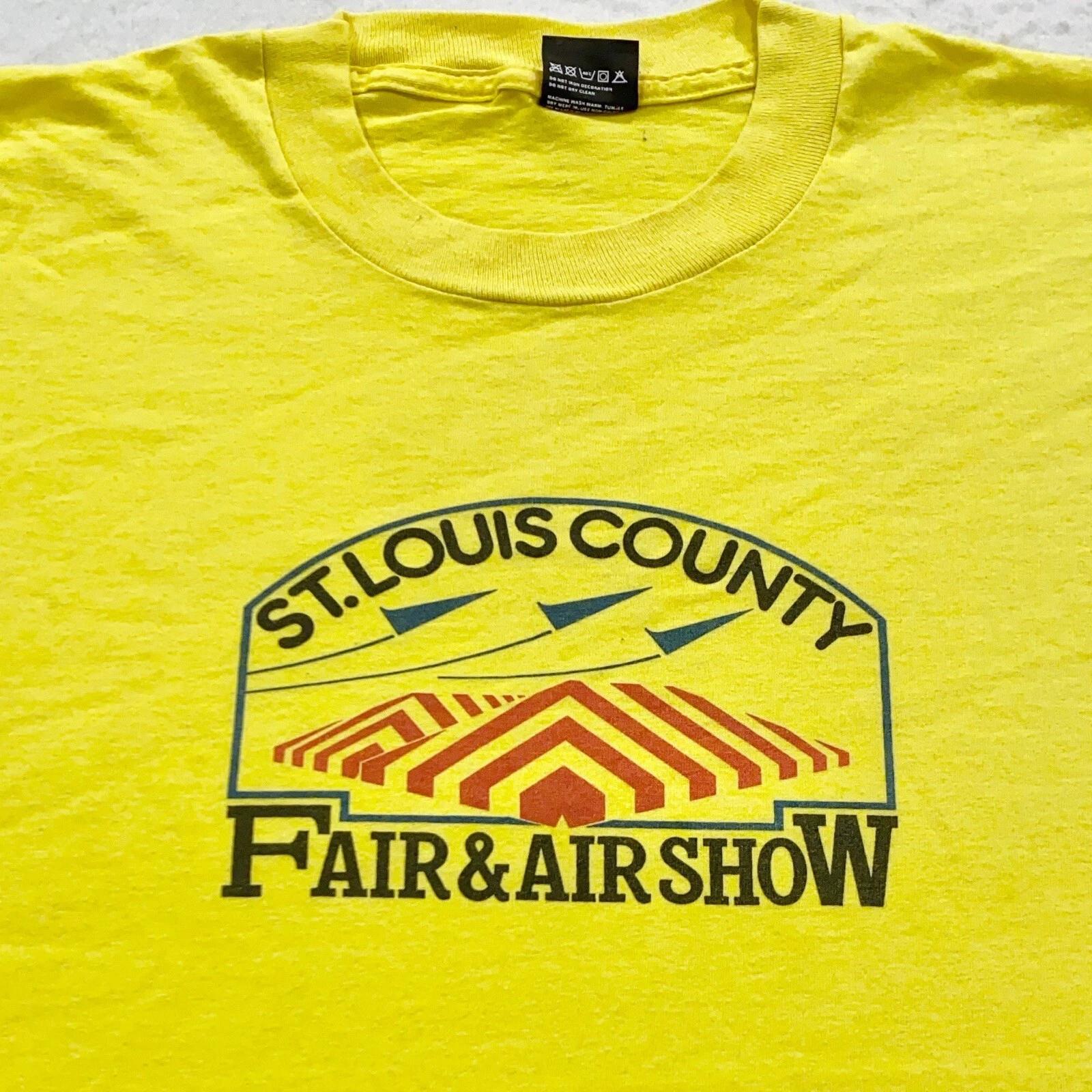 vintage 90s ST. LOUIS COUNTY FAIR & AIR SHOW T-Shirt XL missouri navy soft thin S