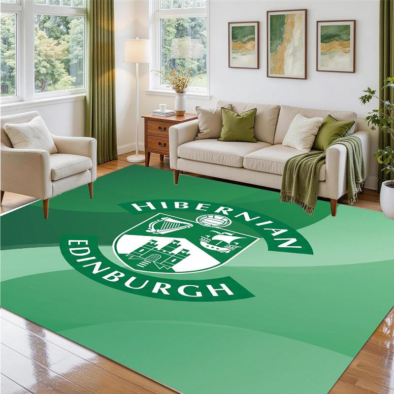 Hibernian FC Design Crystal Velvet Rug Soft Decorative Mat for Bedroom Entrance