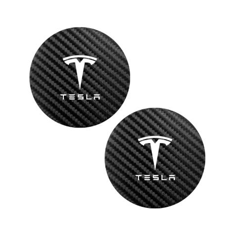 ljqer0 Posavasos para coche, taza de carbono, almohadilla para beber, alfombrilla antideslizante, accesorios, almohadillas para Tesla