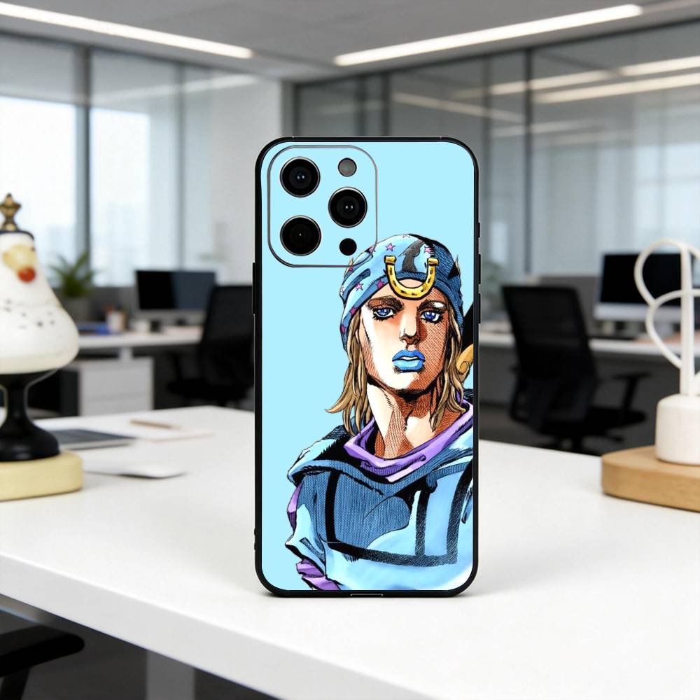 J-Joestar of the J-Jojo J-Johnny-JJES  Phone Case For iPhone 17,16,15,14,13,12,11 Plus,Pro Max,XS,Soft Silicone Black Cover