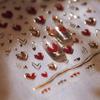 Totem Geometric Symbols Star Moon Nail Art Stickers 5D Gold-embossed Self Adhesive Nails Sticker Luxury Red Gemstone Nail Decals