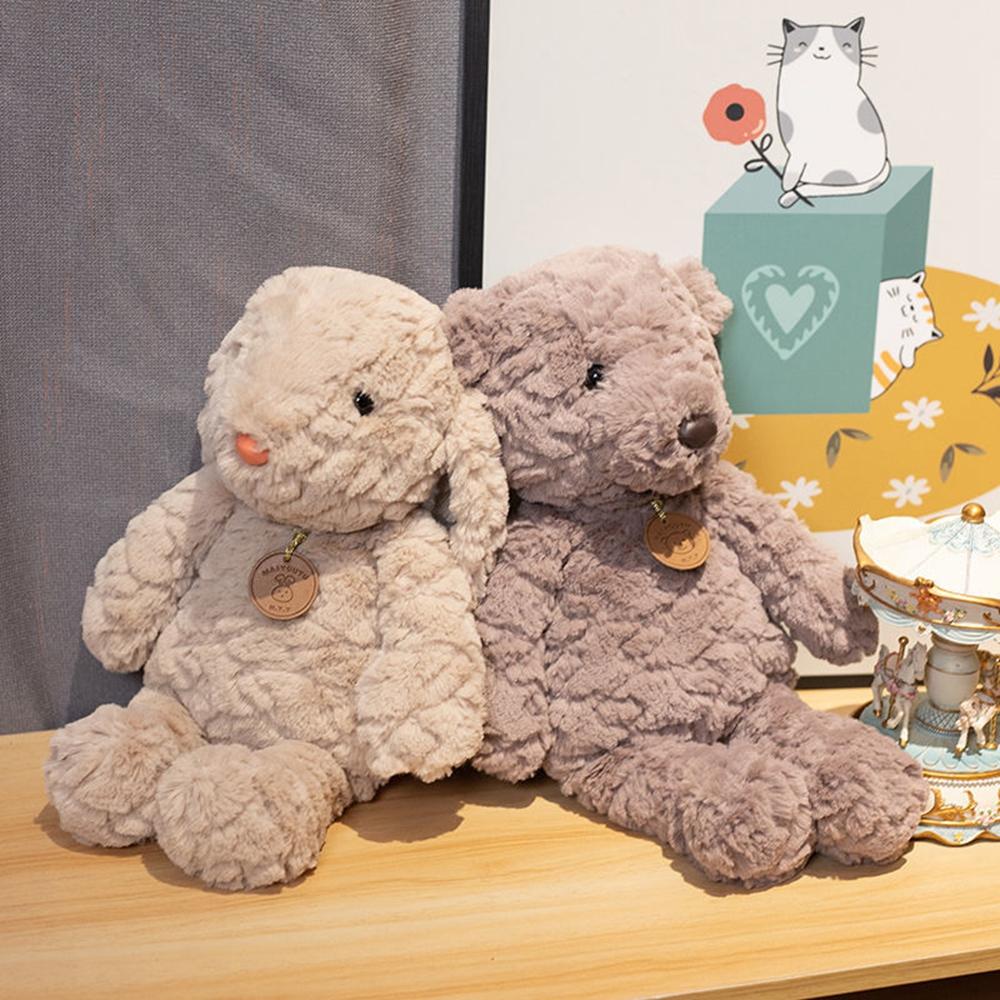 35CM Bunny Plush Toy Curly Tag Small Bear Puppy Kawaii Soft Full Animal Doll Festival Gift For Children Birthday Gift