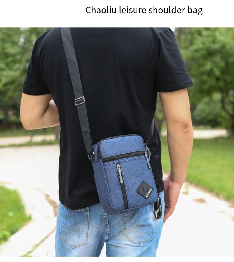 Men s Nylon Waterproof Oxford Fabric Crossbody Bag Single-Shoulder Casual Bag for Men 16x7x23cm синий