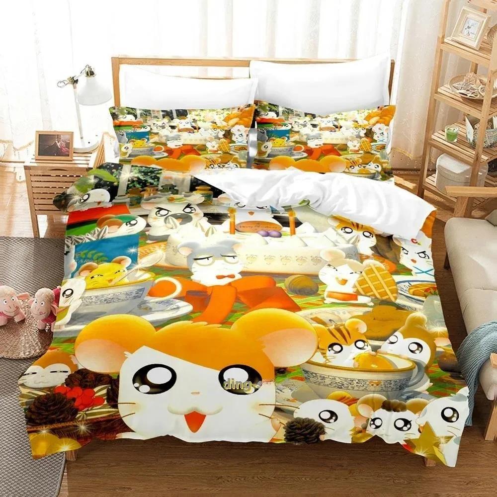 3D Printed Cartoon Animal Hamtaro Bedding Set Single Twin Full Queen King Size Bed Set Adult Kid Bedroom Duvet Cover Sets