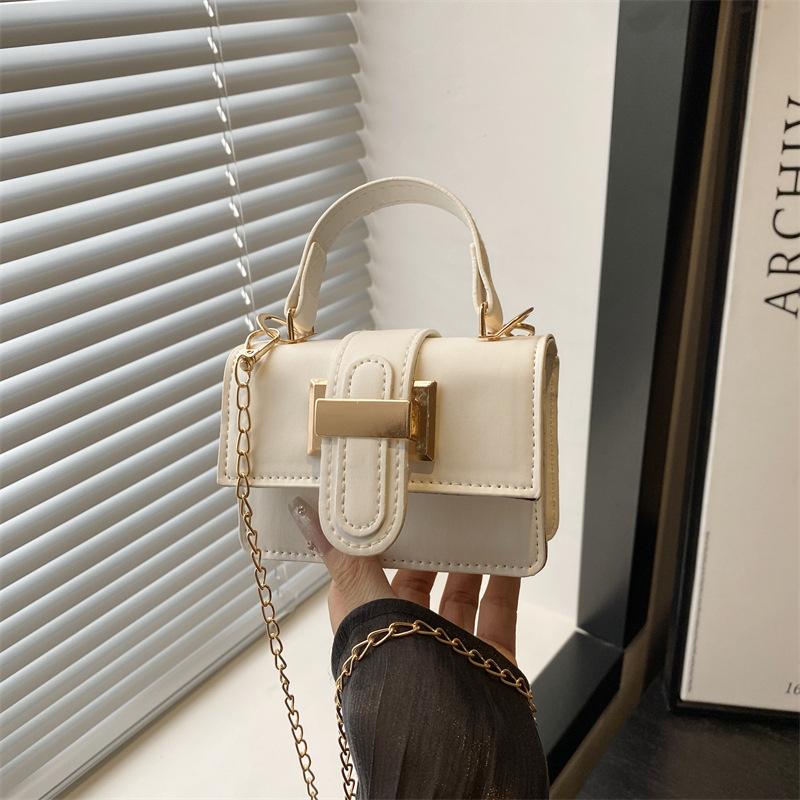 

Retro handbag New women s bag Small square bag Niche design Textured shoulder messenger bag белый