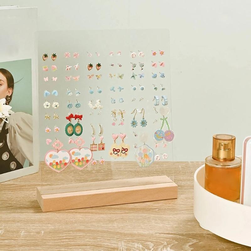 Acrylic Earrings Display Stand Elegant Jewelry Presentation Board Stylish Ear Rings Organizer Pegboard Jewellery Shelf