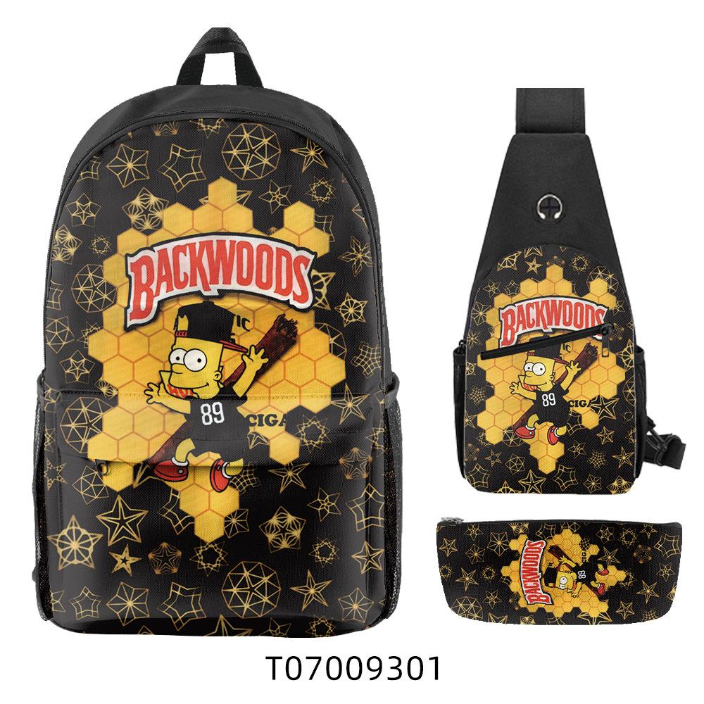 Popular Backwoods Cigar 3D Backpack Campus Student Backpack Travel Bag