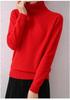 Women's Pure Wool High Neck Sweater - Loose, Slimming, Solid Color, Autumn/Winter Base Layer