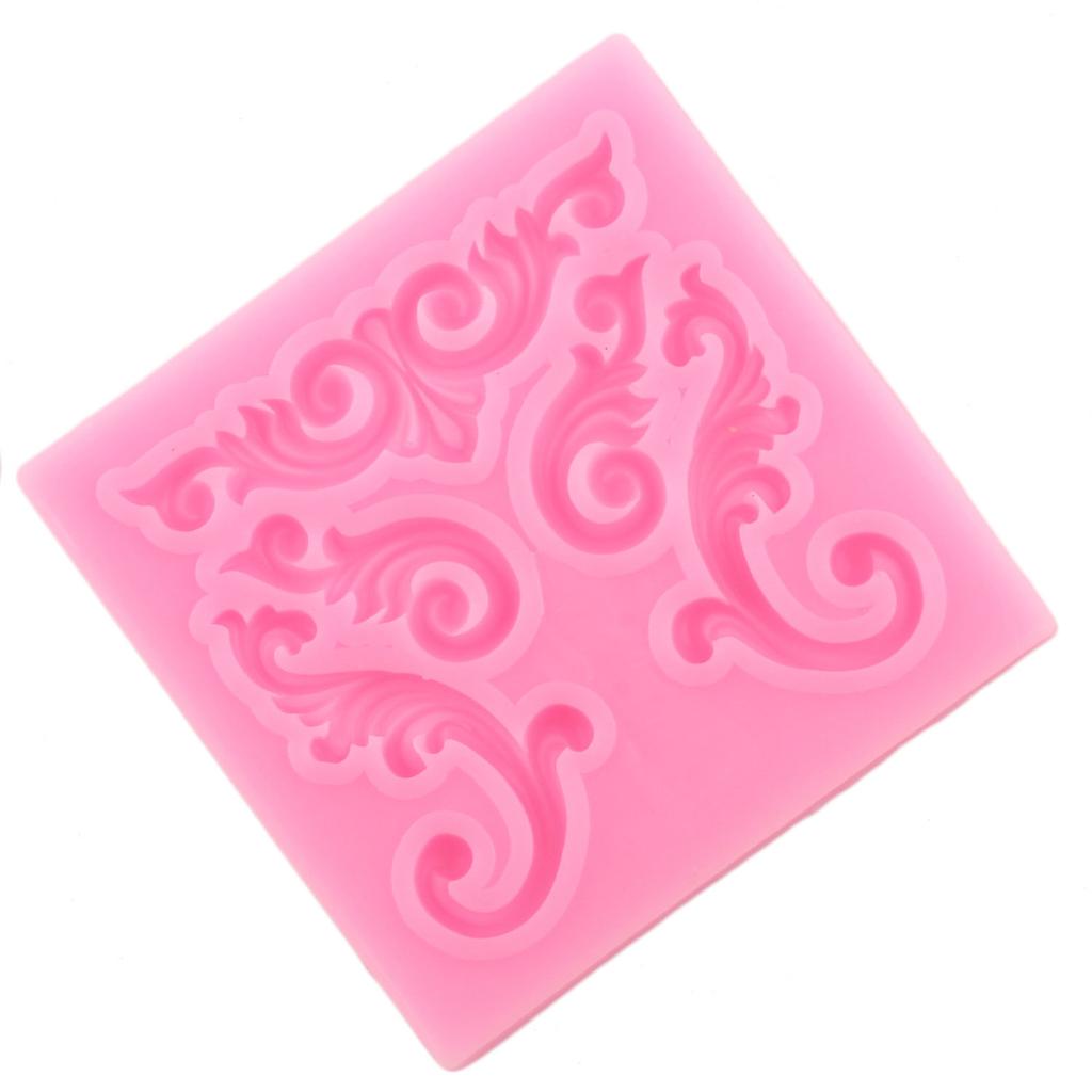 Barock Scroll Relief Silikonform DIY Backen Kuchen Rand Formen Schokolade Gumpaste Form Fondant Kuchen Dekorieren Werkzeuge Candy Ton Harz Formen