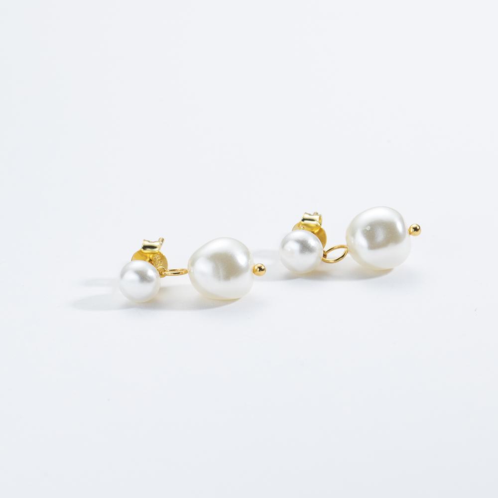 ANDYWEN 925 Sterling Silver Gold 5.8mm 8mm Pearl Drop Stud Earring Women Luxury  Pearl Women Winter 2023 New Jewelry