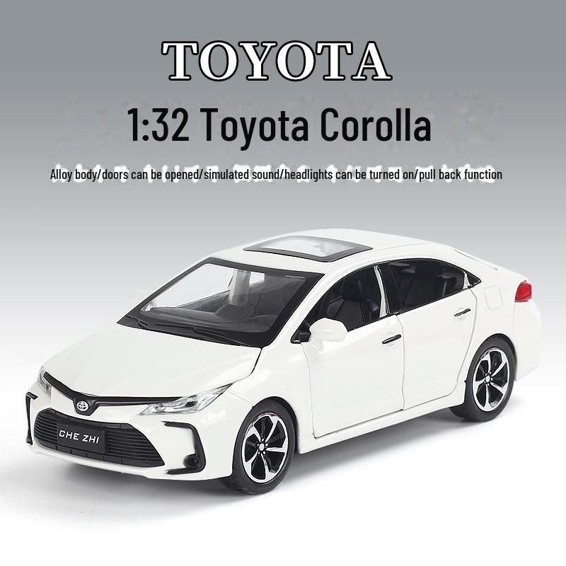 1:32 Toyota Corolla Metal Model Car with Sound & Light - Pull Back Alloy Toy for Boys