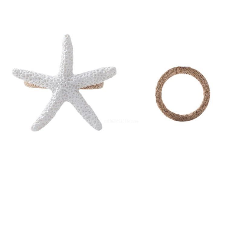 1pc Starfish Napkin Rings Ocean Coastal Nautical Summer Wedding Party Beach Table Dining Decor Napkin Holder Wedding Decorations