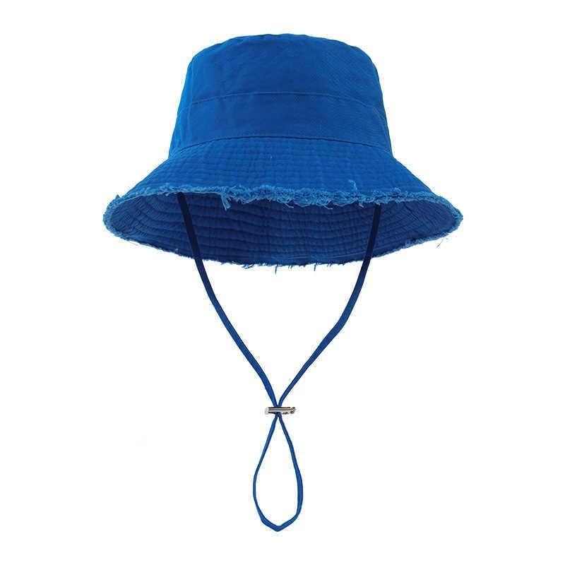 Autumn and winter hat women's large brim showing face small bucket hat versatile basin hat high sense solid color bucket hat