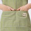 Delantal con Peto Ajustable con Bolsillo Grande de Parche Rayas de Algodón y Lino Delantal de Cocina Transpirable Resistente al Aceite Delantal de Cocina para Hombres Mujeres
