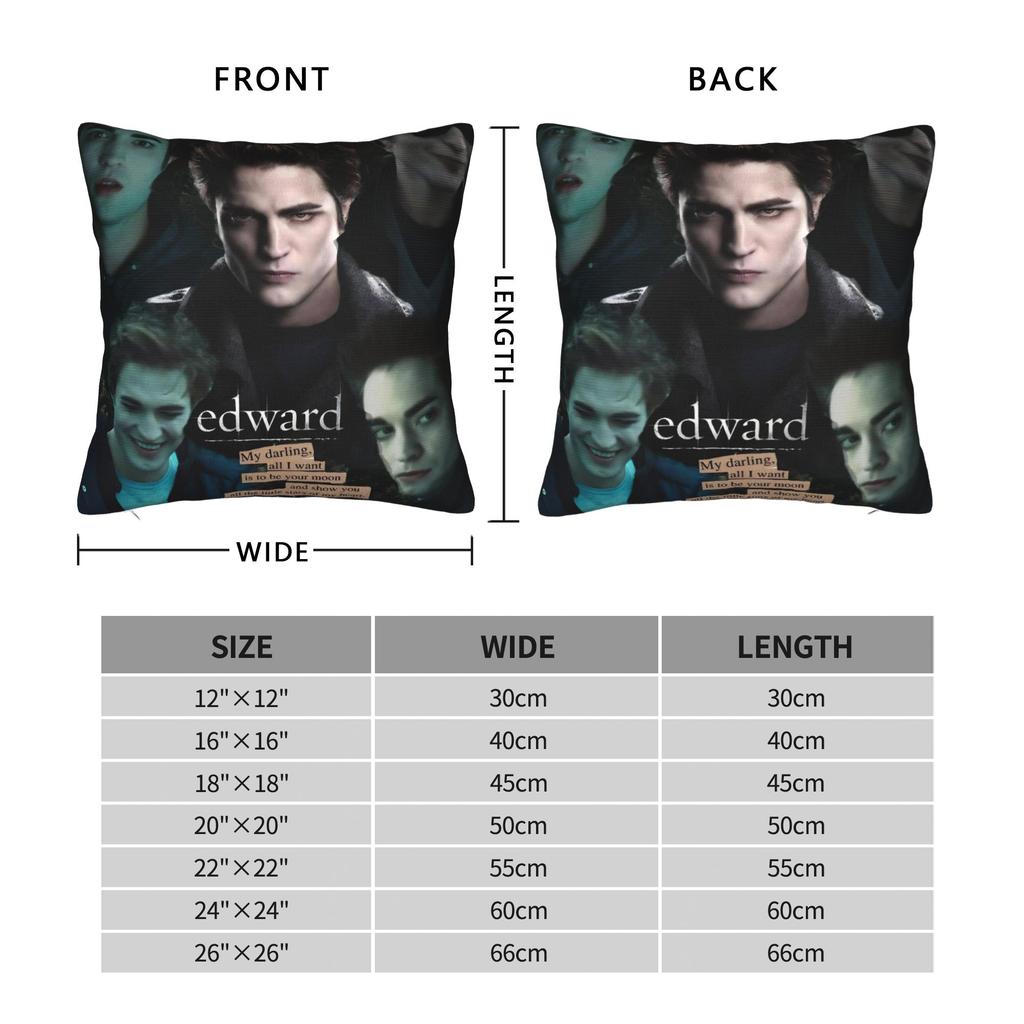 Edwards Cullen Pillowcase Merchandise Printing Cushion Cover Gift Throw Pillow Case Cover Home Multi Size
