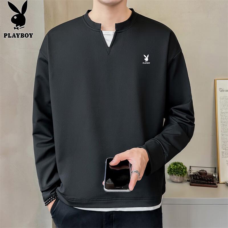 Playboy Men's Casual Long Sleeve T-Shirt & Sweatshirt