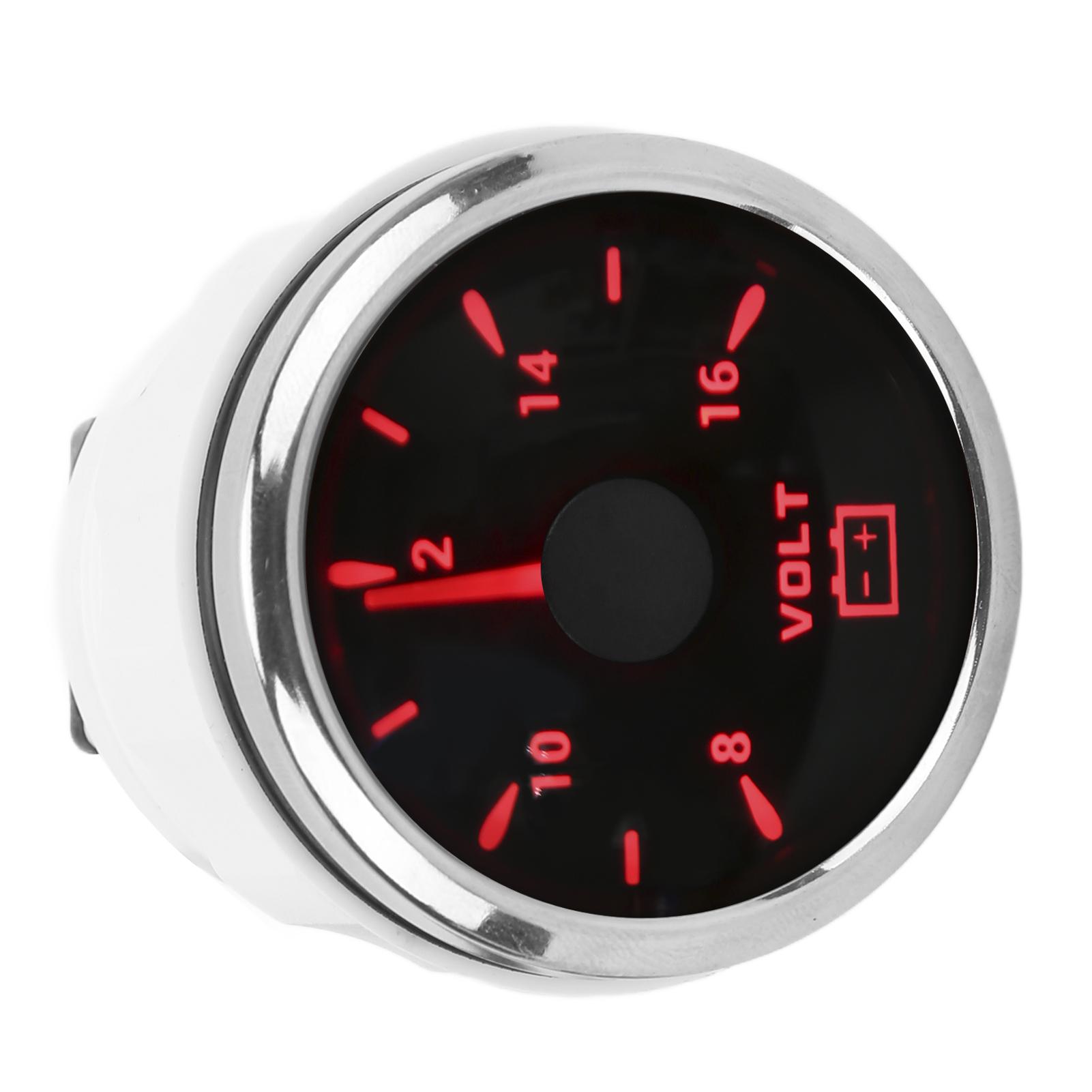 

52mm Marine Voltage Gauge 8‑16V Pointer 7 Colors Backlight IP67 Waterproof Voltmeter for Boat RV Car 9‑32VBlack чорний