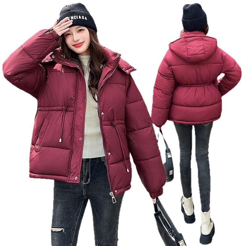 Korean Style Mid-Length Hooded Down Jacket for Women