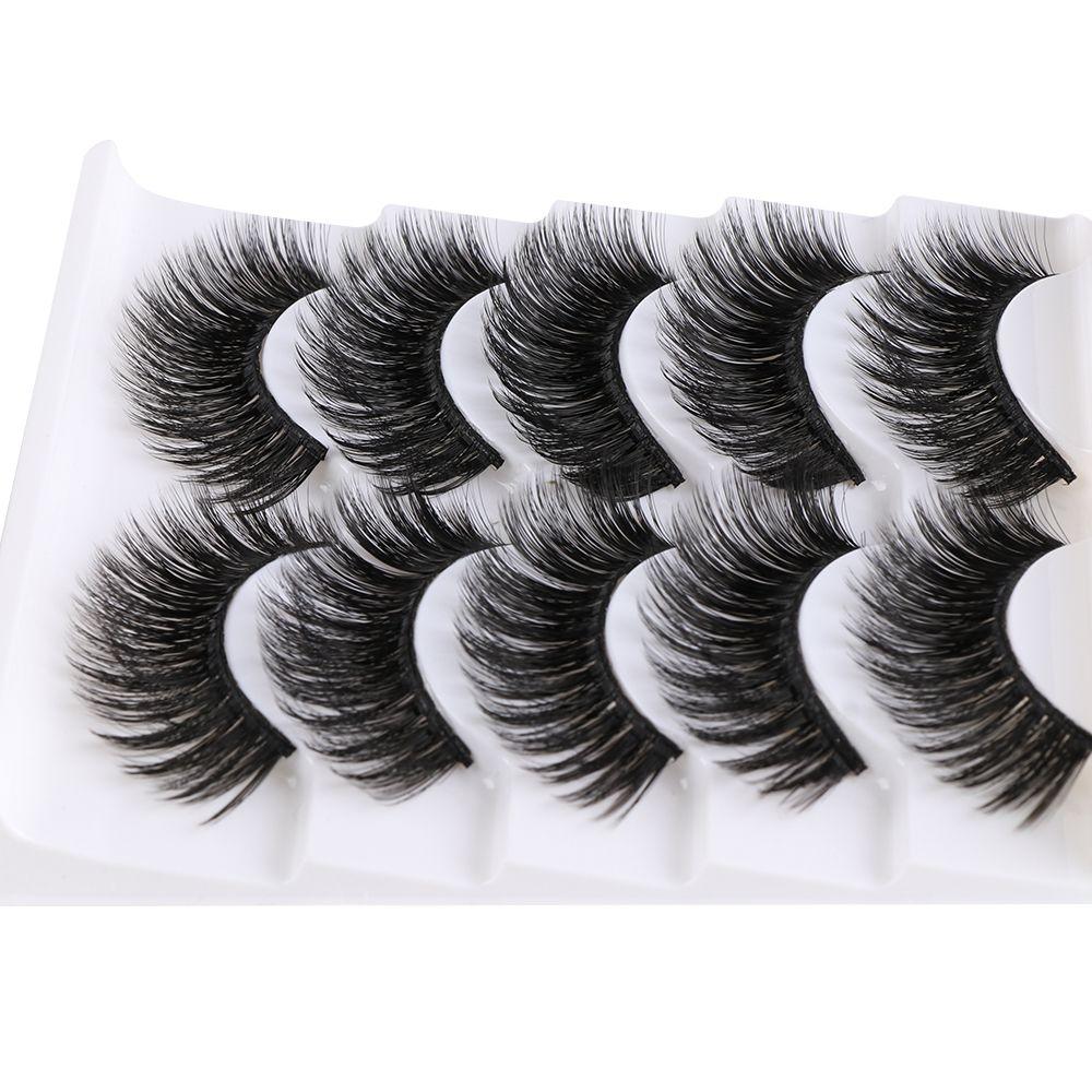 Thick Cross Glue Included Natural Long Eye Lash Extension False Eyelashes 3D Soft Mink Hair