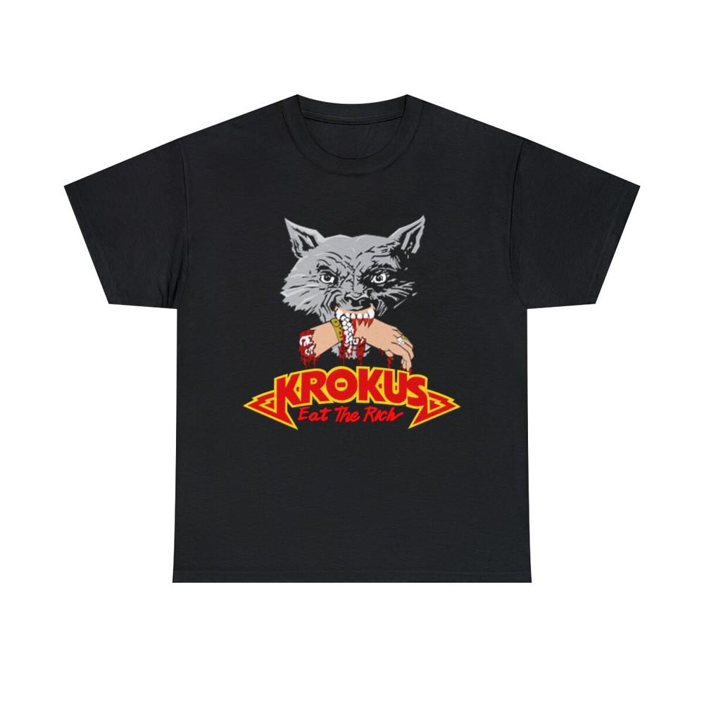 KROKUS eat the rich Heavy Metal Unisex Heavy Cotton Tee Unisex T-Shirt S