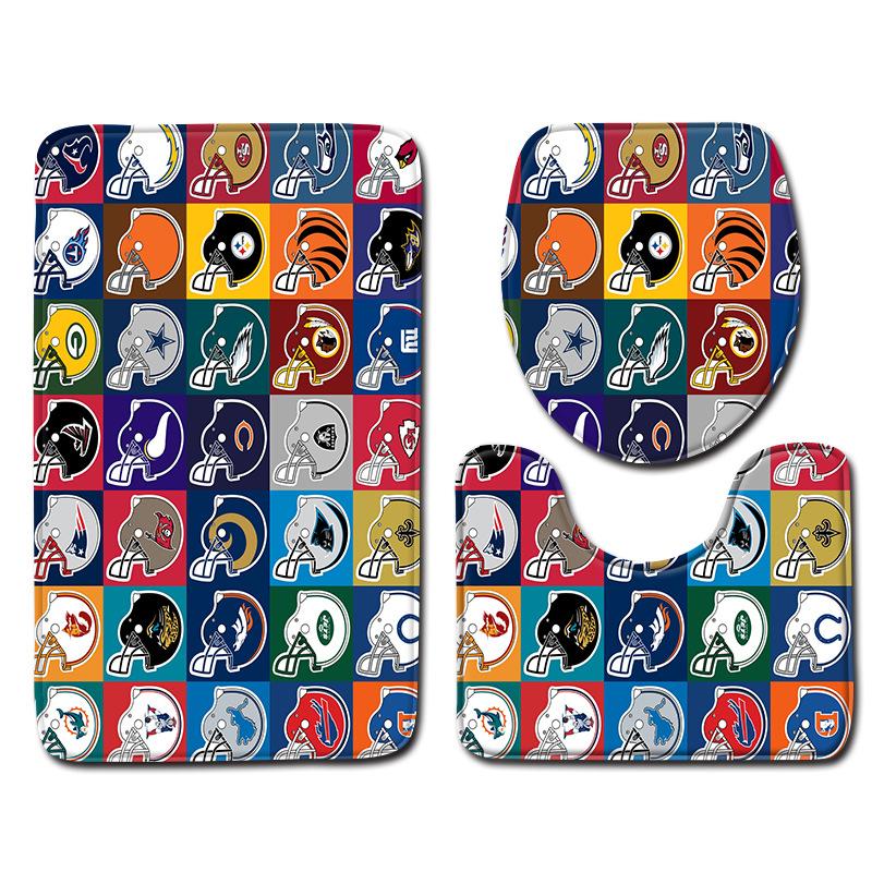 World Cup Football Toilet Three-Piece Floor Mat Bathroom Three-Piece Carpet Doormat