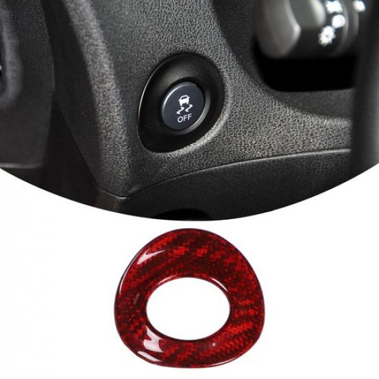 Red Real Carbon Fiber Differential Button Trim For Nissan 370Z/400Z Z34 2009-20