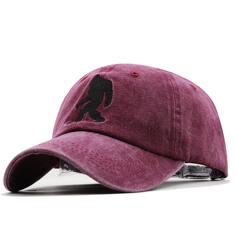 Hot-selling orangutan embroidery washed baseball cap adult outdoor leisure sunshade sun cap men and women tide