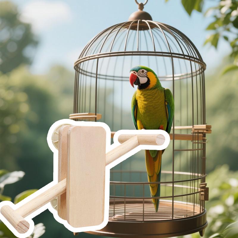 Bird Cage Toys Interactive Wooden Parakeet Cage Toys Versatile Cage Accessories For Parrots Parakeet Budgies Cockatoos Lovebirds