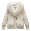 New fashion cotton clothes women's warm big fur collar temperament short women's cotton-padded clothes jacket