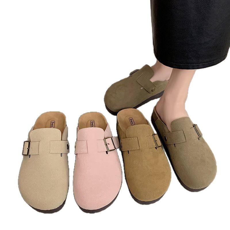 New Non-slip Pregnant Women's Boken Shoes Slippers Women's Outer Wear Thick-soled Half-pedal Lazy Shoes 2025 Boken Shoes Spring and Autumn