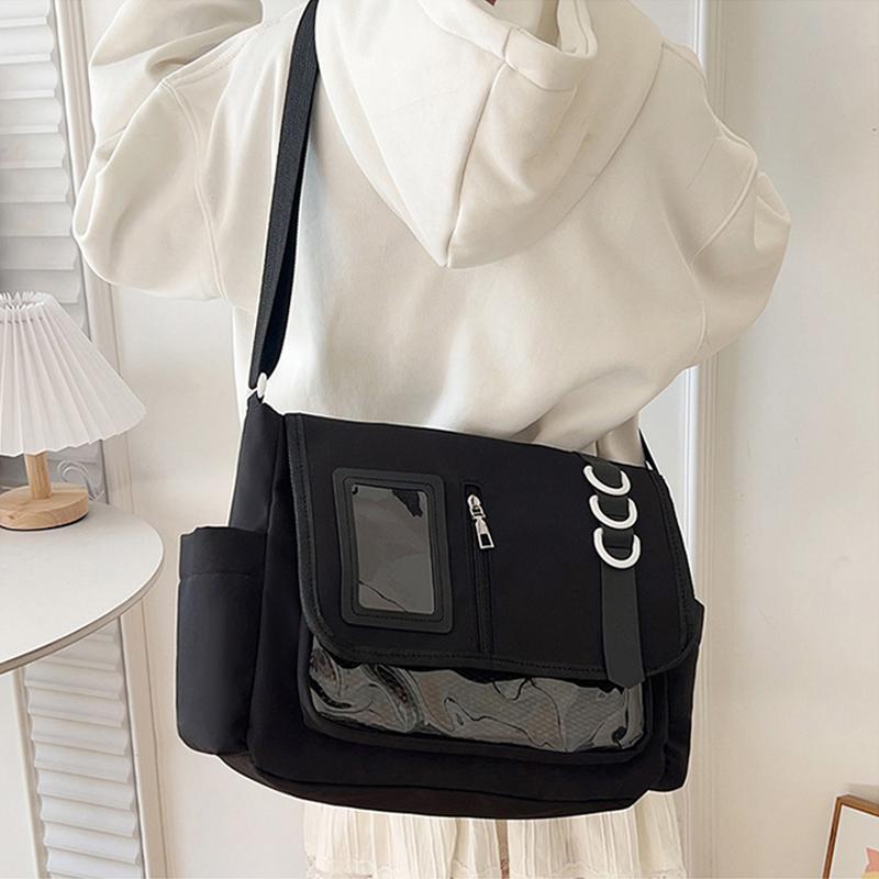 Kawaii Itabag Crossbody Bag Women Japanese Style Large Capacity Transparent Pin Display Messenger Bag Waterproof Anime Badge Bag