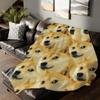 Funny Print Shiba Inu Blanket For Sofa Office Bed Plane Travel Sleep Read Relax Camping Soft And Warm