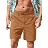 Men's Linen Blend Drawstring Casual Shorts