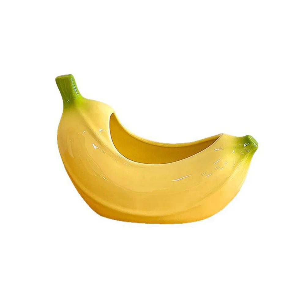 Creative Banana Desktop Storage Box Entrance Key Storage Pallet Ceramic Desktop Decorative Ornament Remote Control Storage Box
